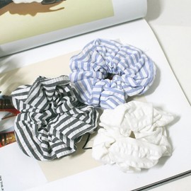 Korean-made scrunchie, hairband, scrunchie hair tie, soft pattern hair tie, elastic band, hair scrunchie, scrunchie, hair tie / 국산 곱창밴드 헤어밴드 곱창머리끈 보들보들패턴 머리끈 고무줄 헤어슈슈 곱창끈 헤어끈