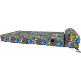 Danfuton Blue Tropical Flowers Sleeper Chair Folding Foam Beds, Sleepover Bed 6 x 36 x 70