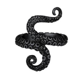 PROSTEEL Punk Octopus Ring Ringd Stainless Steel Masculine Alt Black Rings Goth Jewelry for Men