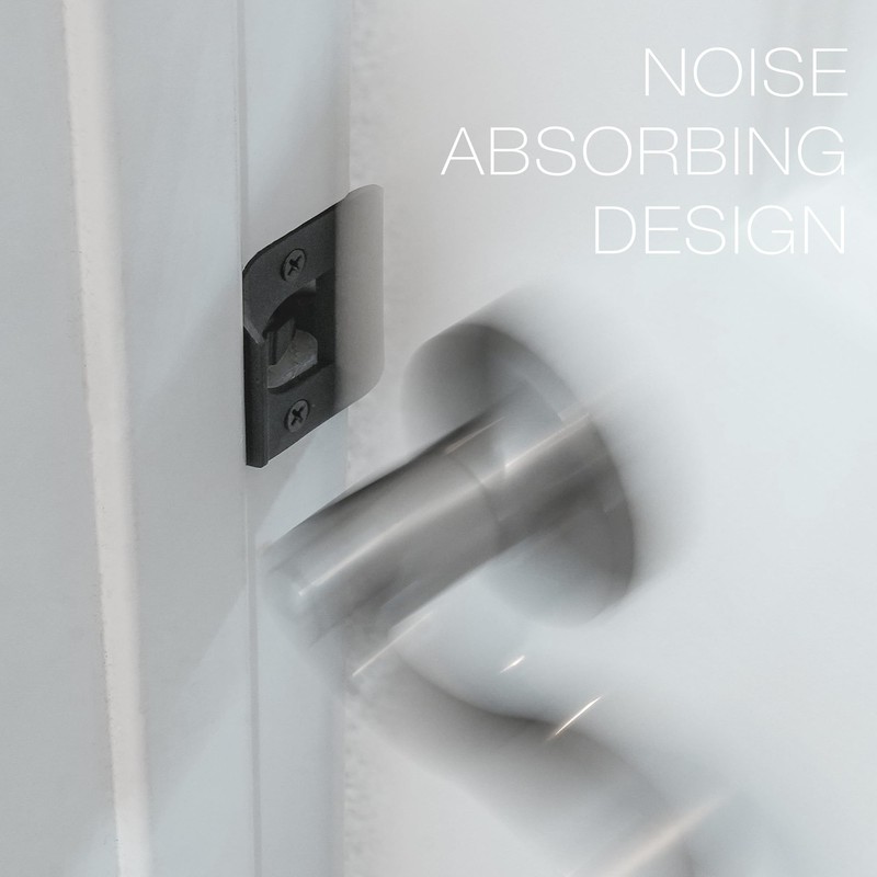 Enhanced Door Silencer Strike Plate with Adhesive Bump Stops -