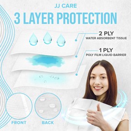 JJ CARE Dental Bibs [Pack of 250] - 13" x 18" White Dental Bibs, 3 Ply Waterproof Dentist Bibs, Dental Bibs Disposable for Eyelash Extension, Patient Bibs for Nail Art, Dental Napkins for Piercing