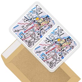 Rectangle Stickers (Set of 2) 10cm - Montgomery Alabama America USA Travel Map Decals for Laptops,Tablets,Luggage,Scrap Booking,Fridges, 45773