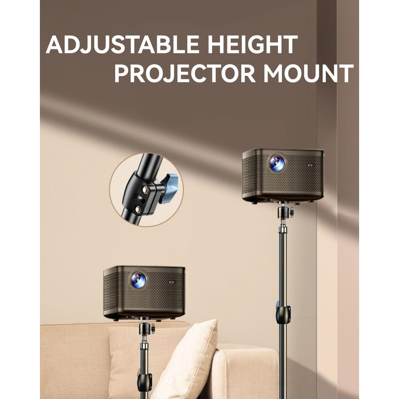 Gwezmxs Projector Stand Height Adjustable 32-60 cm, Projector Tripod 1/4