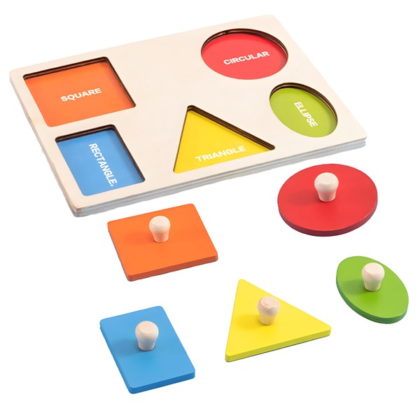 XIANFQNKJ Montessori Wooden Puzzle, Geometric Shaping Puzzle, Educational Toy, 3D