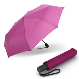 Knirps Umbrella l.200 Medium Duomatic with Umbrella Bag, Small Pocket Umbrella with Push Button, Automatic and Compact Umbrella, Lightweight and Stormproof, Violet