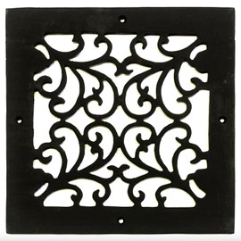 Square Cast Iron Heating Vent Grate 9 1/2 Inches by 9 1/2 Inches