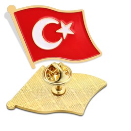 2/Pcs Turkey Flag Lapel Pins Bulk Enamel Souvenir- Metal Turkish Brooch Badge for Men Women Clothes Bags Hats