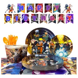 Vajilla Cumpleaños Naruto Kakashi Sasuke Fiesta Decoracion