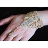 Unbranded Gold AB Crystal Rhinestone Bridal Bracelet Slave Cuff Attached