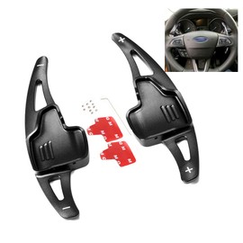 SANRILY for Steering Wheel Paddle Shifter Extension for Ford 2015-up Focus Kuga, 2019 Ecosport, 2020 Escape Accessories, Metal Alloy Shift Paddle Blade Replacement Kit Paddle-Shift Covers Black