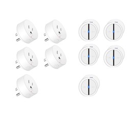 Greencycle Wireless Remote Control Outlet Plug with Switch,On Off Outlet Switch for Light,15A,Renmote Control for Indoor Lights,Lamps,Household,300ft Long Range,No Wiring,Appliances,White,5PK