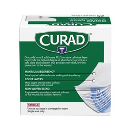 CURAD Sterile Pro-Gauze Pads, Not Made from Natural Rubber Latex, 3" x 3", Pack of 24