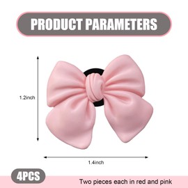 Merdege Pack of 4 Bow Car Accessories, Car Air Conditioning Vent Decoration Clip, Car Accessories for Women Interior, Universal for Cars (Red & Pink)