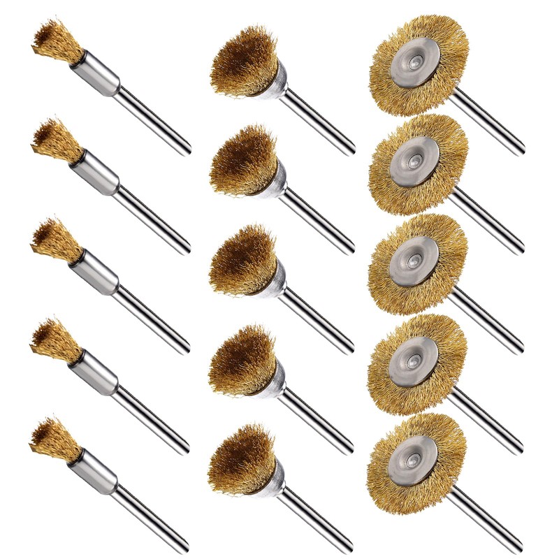 EASYIKI 30 Pieces Copper Wire Brushes, Wire Brush Wheel, Copper