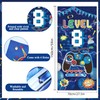 Vlipoeasn Blue 8th Birthday Decorations for Boys, Video Game Level