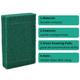 Jetec Scrub Pads Scouring Pads Sponge Dish Scrubber Scouring Cleaning Non Scratch for Kitchen Dishes Cleaning(Green,40 Pieces)