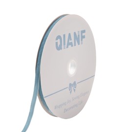 QIANF Vintage Dusty Blue Velvet Ribbon Christmas Ribbon for Gift Wrapping Crafts Christmas Tree Ornaments Garland Decorations, 3/8 Inch X 25Yd