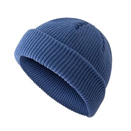 OneChance Beanie Hat for Men and Women, Warm Winter Hat, Soft Knitted Hat, Unisex Knitted Hat for Winter and Autumn, denim blue