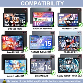 Universal Case for 10-10.1 Inch Tablet for DOOGEE/Blackvie w/Rebecco/TUOHAITIME/TABWEE/Byxsb/SUAAT/AWOW/Ainmel/HotLight/Freeski/Biegedy/JIKOCXN/FEONAL/ZIOVO/JJGJ/Whitedeer/JUEDUR/DEERTIME