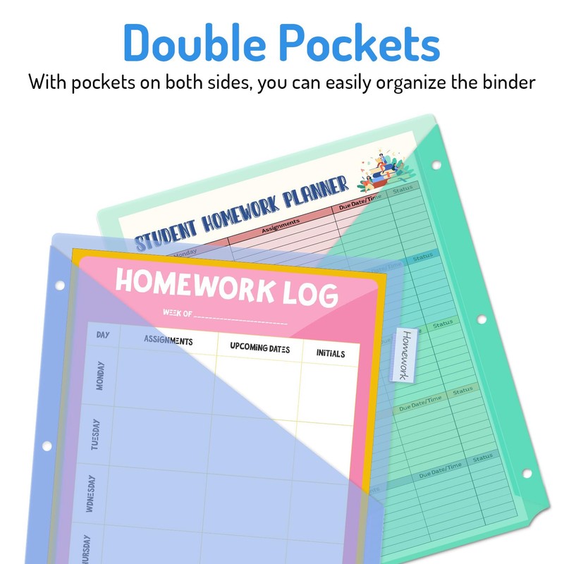 Forvencer 8 Count Dividers with Pockets, 8 Tab Dividers for