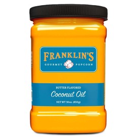 Franklin’s Gourmet Popcorn Butter Flavored Coconut Oil - 30 oz- Zero Trans Fat - Vegan & Gluten Free Movie Theater Popcorn Butter Oil