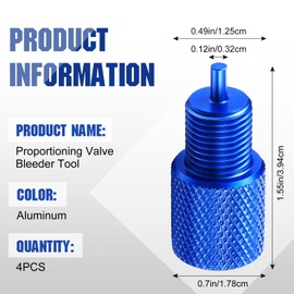4 Pieces Brake Proportioning Valve Bleeder Tool Drum Brake Tool Proportioning Valve Brake Tools for Disc/Disc Disc/Drum Pv2 Pv4 Compatible with Ac Delco 172-1353, 172-1371 (Blue)