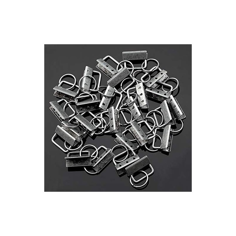 SPEEDWOX 25 Pcs Key Fob Hardware with Split Ring Webbing