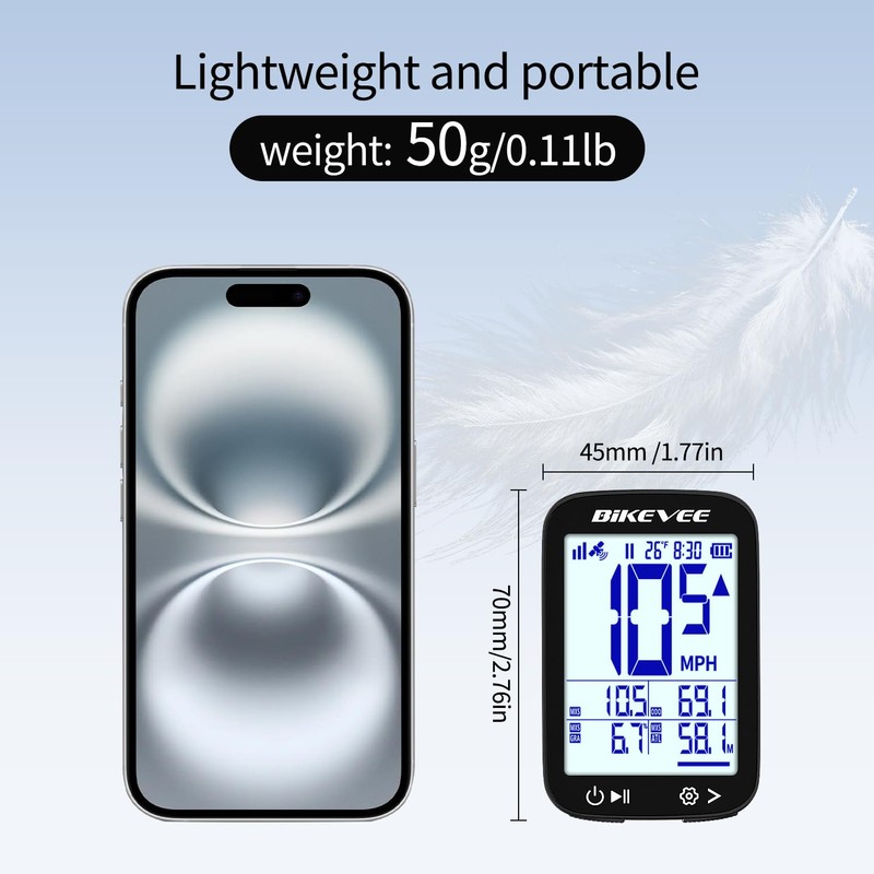 Bikevee GPS Wireless Bicycle Speedometer Cycle Computer Auto Start Stop