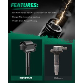 SCITOO SCITOO 3 ignition coils with 6 iridium Spark Plugs for Toyota for Lexus Avalon Camry Sienna Solara ES300 UF155 ?90919-02215 90080-19012