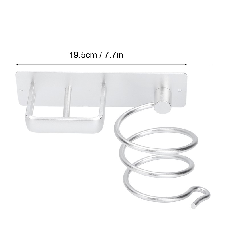 Aluminum Wall Mounted Shelf Hair Dryer Rack Organizer Holder Stand
