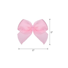 sourcing map Pack of 50 Mini Bow 1 Inch Mini Fabric Satin Bow Flower Bows for Crafts Sewing Wedding Birthday Party Pink
