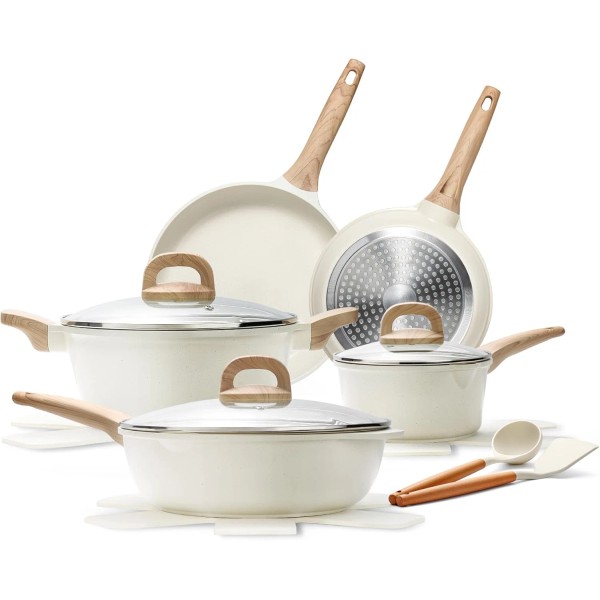 14 Pcs Pots and Pans Set, Nonstick Cookware Sets, Granite