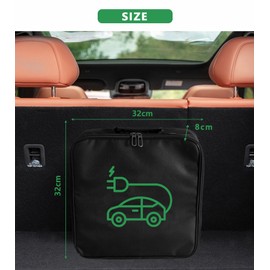 T TAKONE Charging Cable Bag Electric Car - Non-Slip Storage Bag for EV Charging Cable, Boot Organiser for Type 1 & Type 2 Cable, black