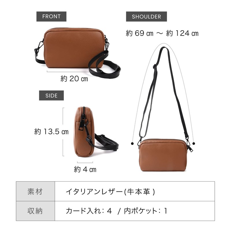 Mura Men's Full Grain Leather Mini Shoulder Bag with Skimming