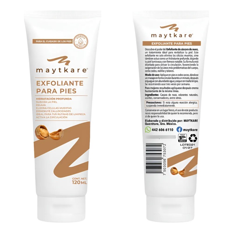 Exfoliante Para Pies Y Manos, Suavidad, Relaja Maytkare Nuez