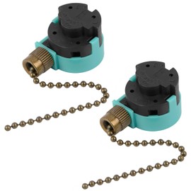 Ceiling Fan 3 Speed Switch ZE-268S6, 4 Wire Fan Pull Switch Replacement Control Switch Compatible with Hunter Ceiling Fans, Wall Lamps, Cabinet Light (Bronze)2 Pack