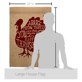 A Part From Turkey House Flag - Pack Fall Thanksgiving Give Thanks Gobble Pumpkin Season Autumntime Cornucopia USA Embroidery - Decoration Banner Small Garden Yard Gift Double-Sided Made In 28 X 40