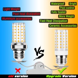 ALIDE E26 100 Watt Equivalent LED Candelabra Corn Bulbs,2700K Warm White,E26 E27 12W LED Light Bulbs 1200LM for Ceil Fan Chandelier Pendant Lighting,Non-dimmable,4 Pack
