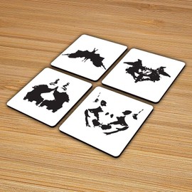 The Victorian Printing Co - Set of 4 Coasters Psychology Ink Splatter Test Illustration - Coaster Set