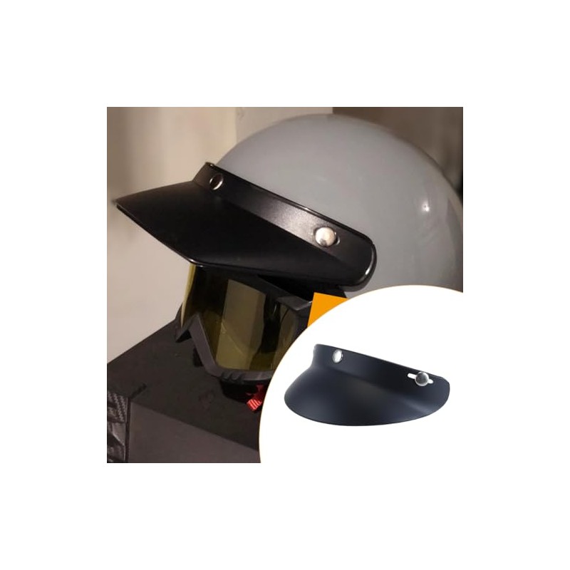 Removable Helmet Visor, Universal Black Visor with 3 Snaps, Open