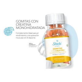 Creatina Monohidratada Gomitas Sheló Nabel Sabor Mandarina Vegano
