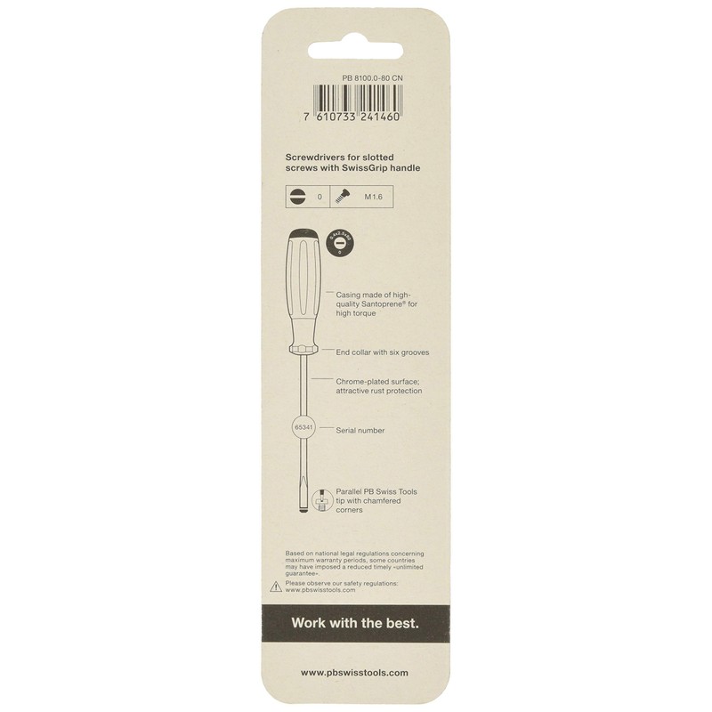 PB Swiss Tools 8100 – 0 – 80cn suisugurippu・mainasudoraiba- (with