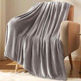Gemarwel Blanket, Single, Washable, Microfiber, Soft to the Touch, Warm, Flannel, Stylish, Nordic, Fluffy, Lightweight, 55.1 x 78.7 inches (140 x 200 cm), Heating Effect, Gray, Thick, Anti-Static, Suitable for All Seasons