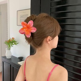 Hawaiian Flower Hair Clip - Hawaiian Claw Clips for Hair,Strong Hold Non-Slip Styling Accessories for Travel Beach Vacation Summer Festival