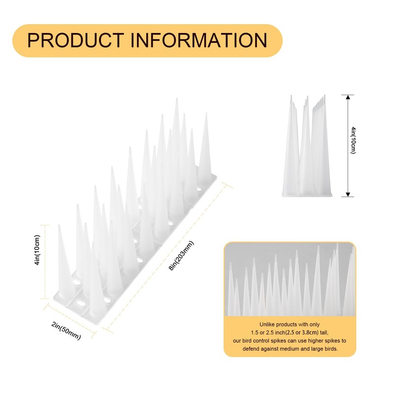 OFFO Bird Spikes Pigeon Outdoor Spikes for Cat Keep Birds