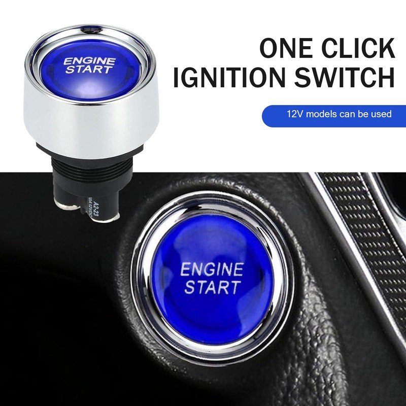 Zeathery Car Ignition Push Button Switch, 50A 12V with LED