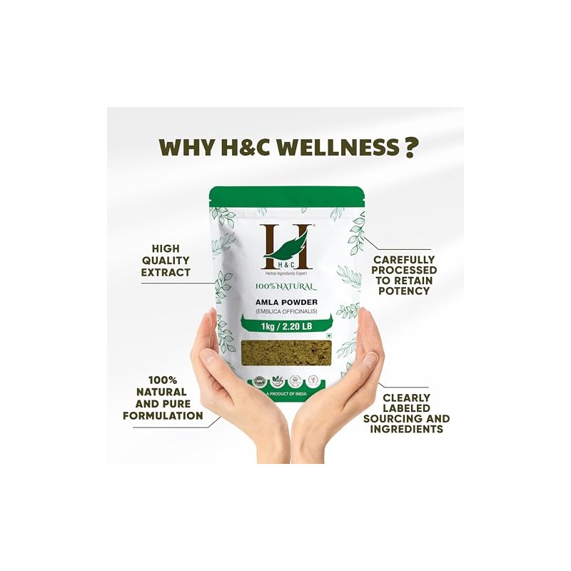H&C HERBAL INGREDIENTS EXPERT H&C 100% Natural Amla Powder (Emblica