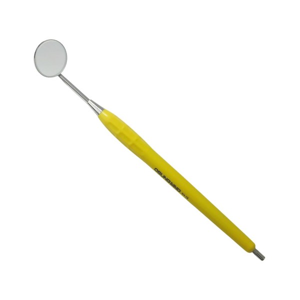 Osung 2MHS3 Dental Mirror, Softgrip Handle, Simple Stem, Yellow