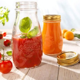 Rocco Bormioli Quattro Stagioni Clear Glass Jar with Handle and Lid, 31 x 24 x 18 cm [Italian Language Design]