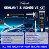POLIXEL Black RTV Sealant & Adhesive, 100% Silicone Fast Curing,
